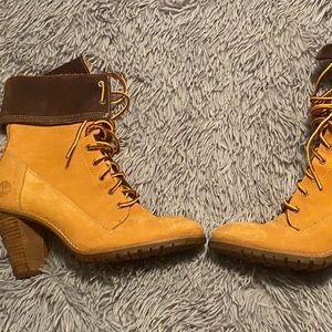 Timberland 8.5 high heel work boots